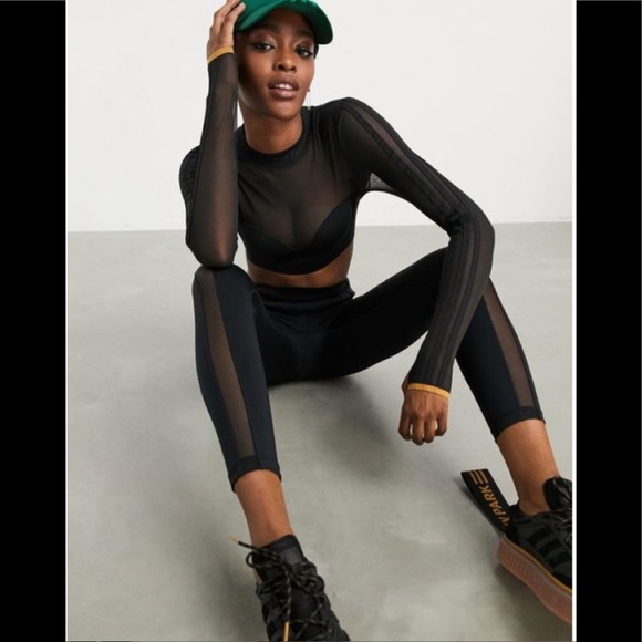 Adidas Beyoncé  IVY PARK IVP LS Mesh Crop Top Sz X Small New Limited Edison - Picture 14 of 14
